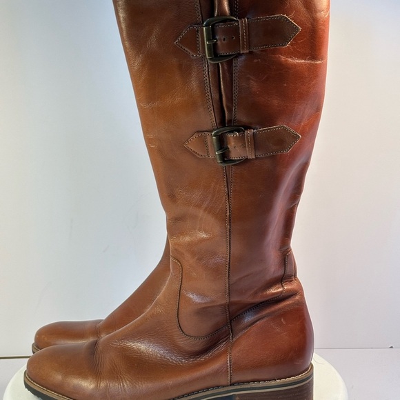 Clark’s Leather Knee-High Boots Adjustable Duo Straps Sz 7.5 - Picture 4 of 9